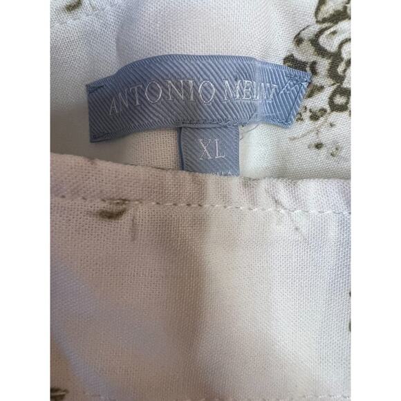 Antonio Melani Size XL Tank Cream Green Floral Sleeveless Chic Preppy - Picture 4 of 5